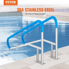 VEVOR Pool Handrail, 2 PCS 55 x 32 inch Pool Railing, Stainless Steel with Base