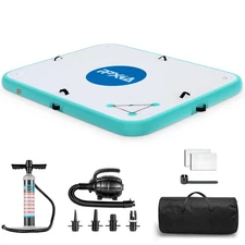 Inflatable Dock- Floating Docks for Lakes 8ft 5ft, Inflatable Water Mat Islan...