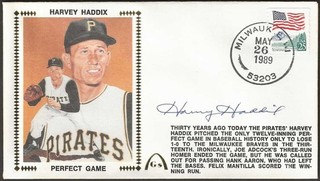 Harvey Haddix Signed 12 Inning Perfect Game Gateway Stamp Cachet Pittsburgh