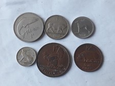 LOT OF 6  OLD IRELAND  COINS  HALF PENNY - 1 FLORIN  1949- 1966