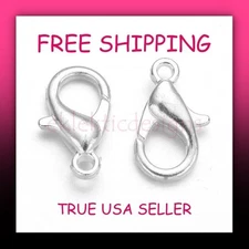 16mm x 8mm 50pcs Silver Plated Alloy Metal Lobster Clasps Claws FREE SHIP