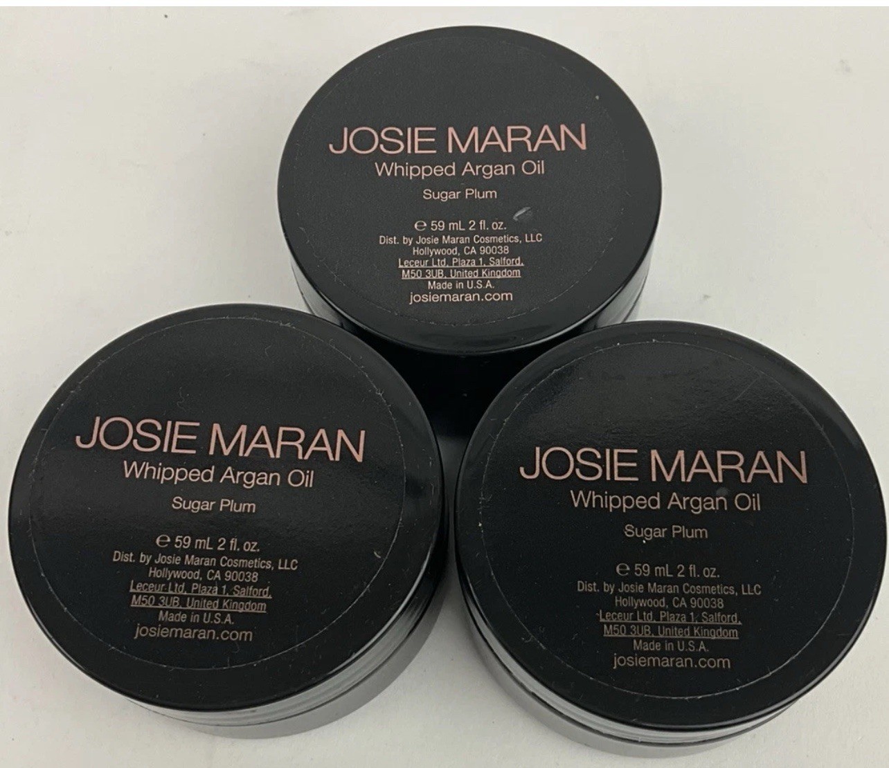 Josie Maran Whipped Argan Oil Sugar Plum 3 Pack 2 fl oz New Sealed