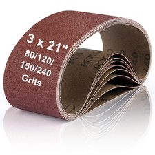 Belt Sander Sanding Belts, 8 Pcs Paper 2 Each of 80 3 x 21 inch