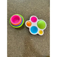 Fat Brain Toys Dimpl and Stacking Cups Sensory Toy Set Toddler Baby