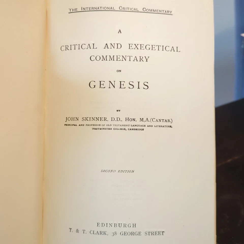 John Skinner International Critical Commentary Genesis HC Driver Plummer Briggs Foto 4 de 4