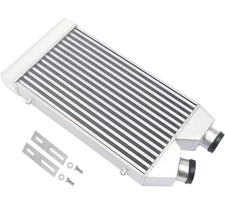 Universal Aluminum Intercooler Front Mount 2.5 Inlet Outlet Same One Side New