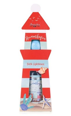 Badeset Heimathafen Leuchtturm mit Duschgel & Badefizzer  - Wellness maritim