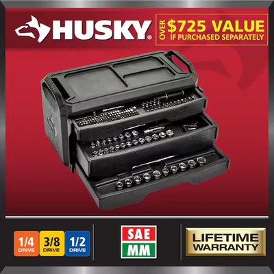 #ad Husky Mechanics Tool Set 280 Piece $105.91