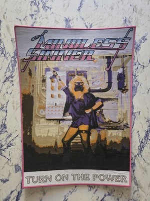 Mindless Sinner Turn On The Power Pink Border Woven Patch