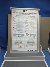  Minnesota Twins Vs Seattle Mariners Autographs 2007 Line Up Card Mauer Ichiro