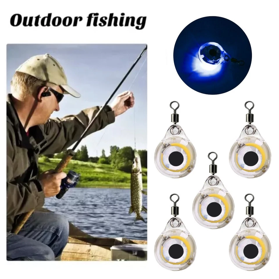 5* Mini Nacht LED Unterwasser Angeln Fischen Köder Licht Blinkende Lampe Rot neu - Bild 2 von 4