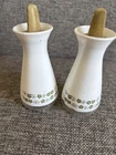 Pyrex Corelle Vintage Salt & Pepper Shakers Spring Blossom Crazy Daisy White