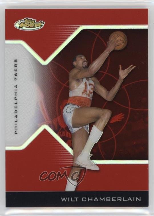 2004-05 Topps Finest Red Refractor 60/149 Wilt Chamberlain #146 HOF