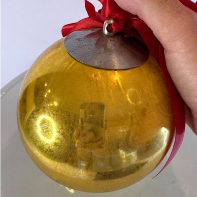 Vintage Kugel style gold large size Christmas ball