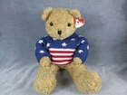 Ty Beanie Buddy Lg Curly Bear 1991 USA Sweater 24" Plush Tan Vintage TY Tag