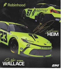 COREY HEIM Signed 2025 Hero Photo Card NASCAR cup series Racing 8X10 - ROBINHOOD