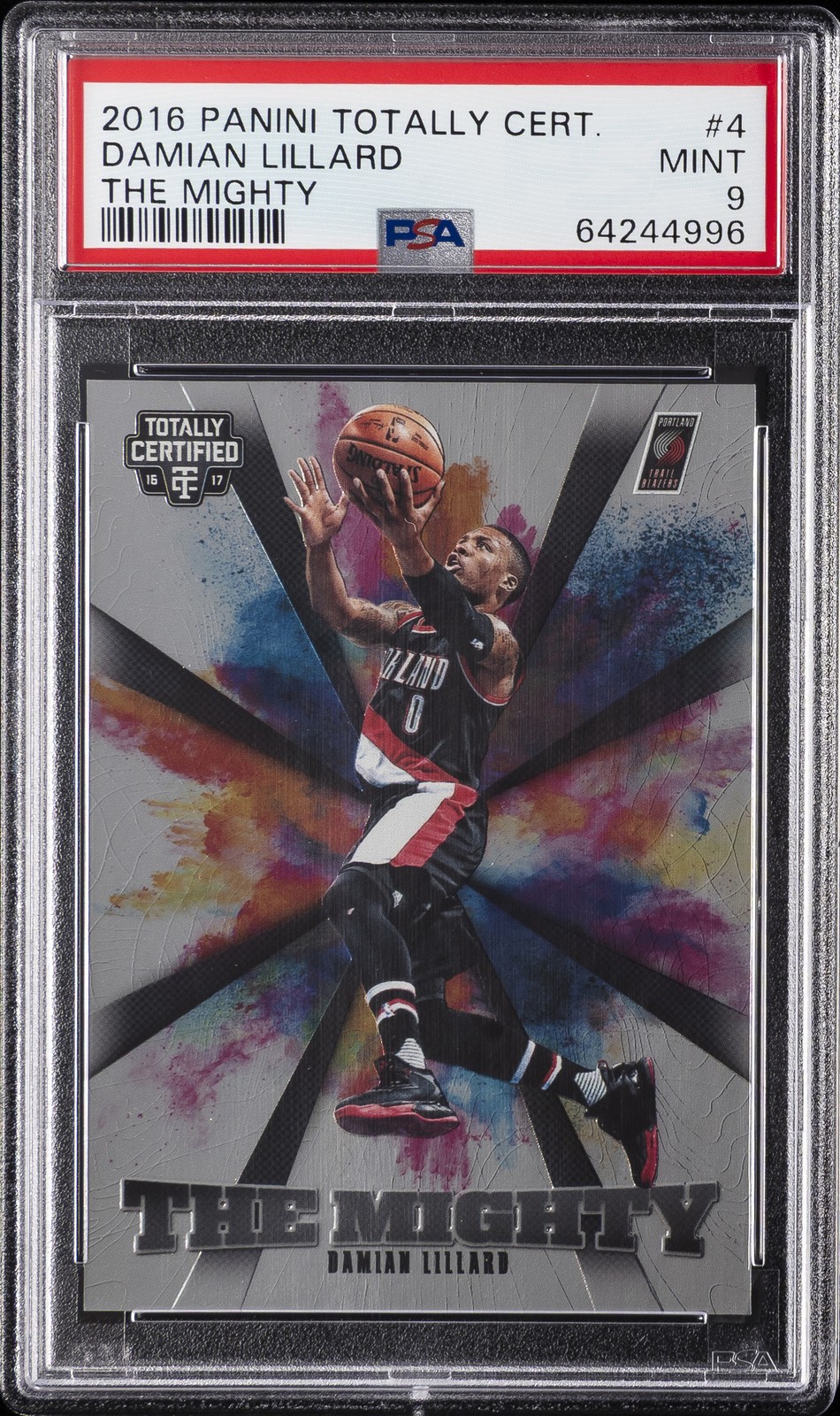 2016 PANINI TOTALLY CERTIFIED THE MIGHTY #4 DAMIAN LILLARD PSA 9