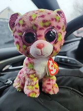 TY Beanie Boos Lainey Pink Green Leopard 6” Plush NWT