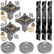 54" Deck Blade Spindle Belt Pulley Kit For Husqvarna YTH2454 YTH24V54 YTH25K54
