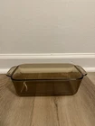 Vintage Pyrex Amber Brown Loaf Pan 213-R Baking Dish 1.5 Qt Bread