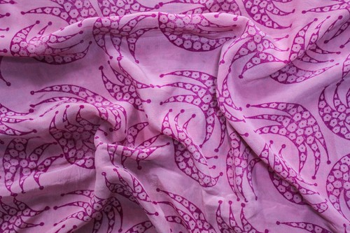 Pure Crepe Silk Saree 100% Silk Sari Indian Vintage Printed Fabric PCSS2335 - Picture 3 of 9
