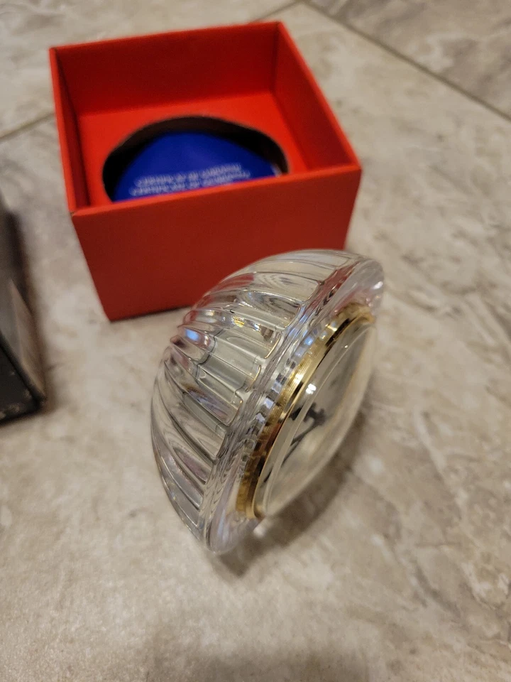 Canisy Clock Genuine Lead Crystal - Round Desk Style Germany France  - Image 4 of 4