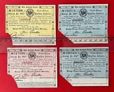 4 x uralt Lotterie Los - verschiedene Nummern Ein Achtel Los 1889 ( 158513