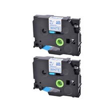 2PK Compatible with Brother P-Touch TZ243 TZe243 Blue on White Tape 18mm Label