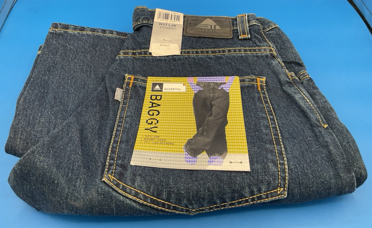 LEVIS SILVERTAB Baggy Blue Jeans Student Size 27x28 VINTAGE NEW