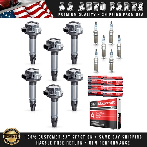 6 Ignition Coil & 6 Motorcraft Platinum Spark Plug for Ford Explorer Edge UF553 - 第 1/11 張圖片