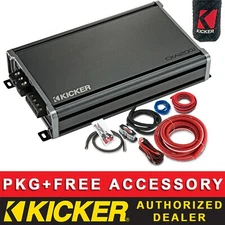 KICKER CXA1200.1 CAR AUDIO SUBWOOFER CLASS D 1CH/MONO AMPLIFIER + 4AWG AMP KIT