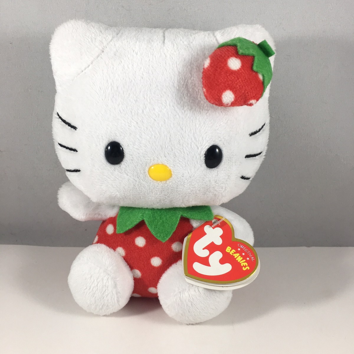 Ty Beanie Baby - HELLO KITTY (STRAWBERRY) (6 inch) (UK Exclusive