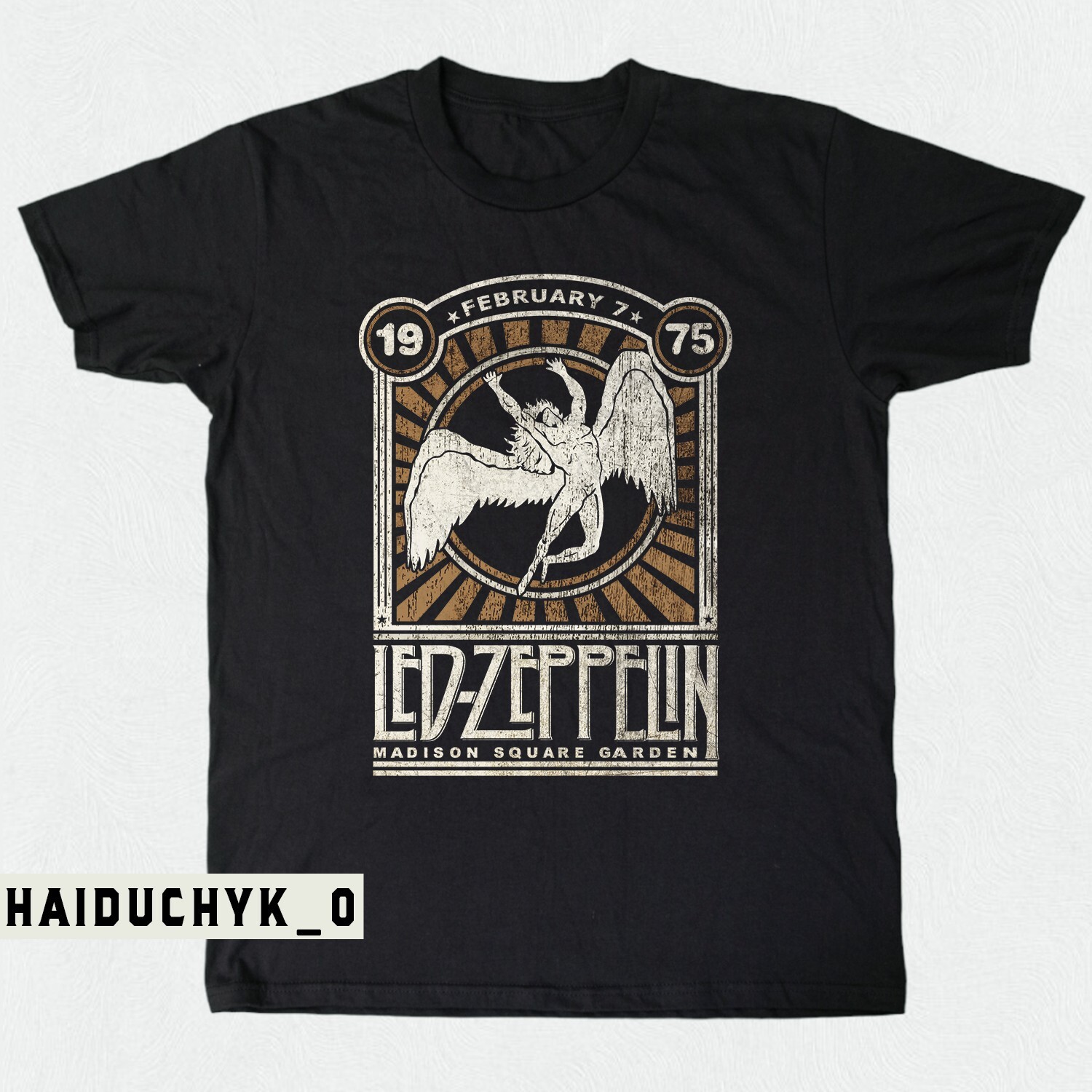 Led Zeppelin Tee Madison Square Garden Unisex Black T-shirt Size S-5XL