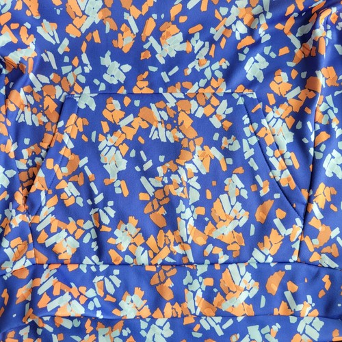 NWT Under Armour Youth Medium Girls Fleece Printed Hoodie Blue/Orange Avy - Picture 7 of 7