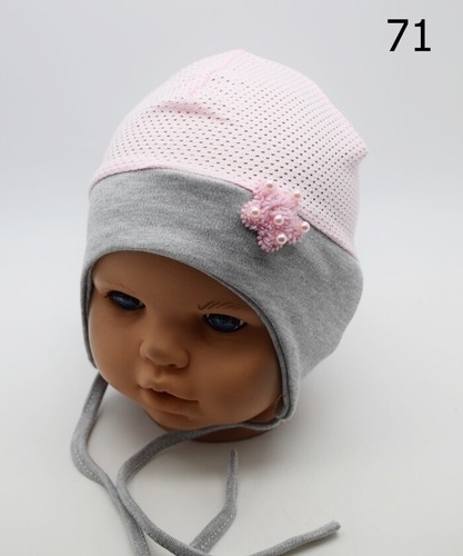 Girls Hat Baby Toddler Hat Tie up Cap Summer Spring Cotton Beanie Net Mesh - Picture 51 of 90