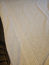 Vintage Bedspread  Cream Damask 97" Long 88" Wide. Will Frill To One Short End.