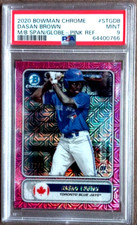 2020 Bowman Chrome Dasan Brown Spanning The Globe Pink Refractor /199 PSA 9 Mint