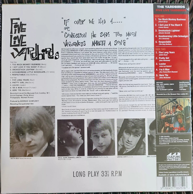 Yardbirds Five Live (With Eric Clapton) Red Vinyl RSD Record Store