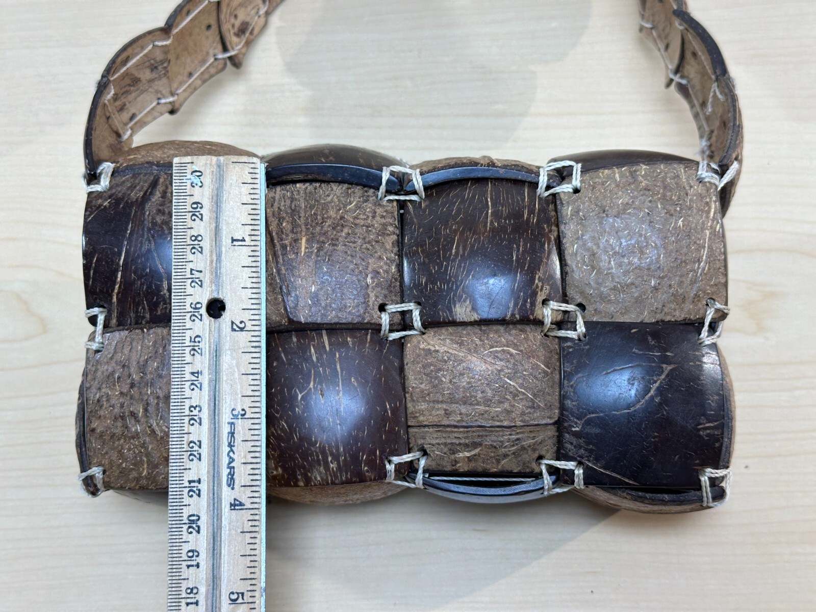 Unique Coconut Shell Patchwork style Mini Purse, … - image 16