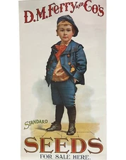 D.M. FERRY & COMPANIES STANDARD SEEDS ADVERTISING POSTER 24x12 1/2”