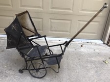 Antique 1800's Baby/Child Buggy Carriage Stroller Doll Pull Steam Punk VTG