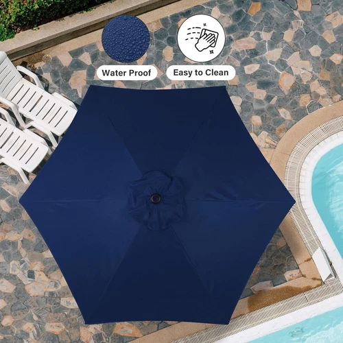 7.5ft/9/10ft Tan/Red Patio Umbrella Dining Table Outdoor Market Umbrella w/Crank - Bild 16 von 44