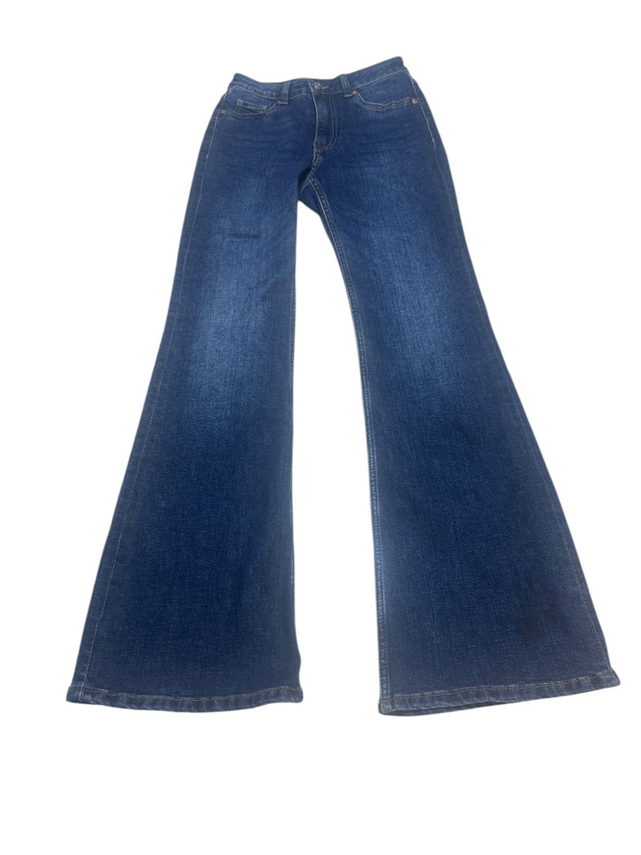 H&M Divided Womens Blue Denim Flare Jeans Size US 4 Aus 8 GC