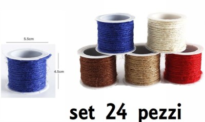24-teiliges Leinengarn Set bunt 2mmx10mt Arbeit Basteln Hobby dfh