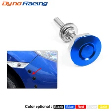 Push Button Quick Release Hood Bonnet Pins Lock Clip Car Bumper Latch Kit Blue