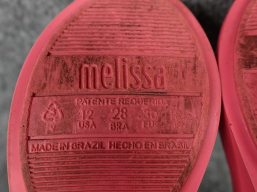 Mel Dreamed by Melissa Pink & Gold Bow Jelly Ballet Flat Shoes Size 12C 30EUR - Picture 9 of 10