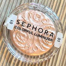 SEPHORA Colorful Luminizer Powder 01 GLITZY GOLD cool gold tone Full Size 3.5G