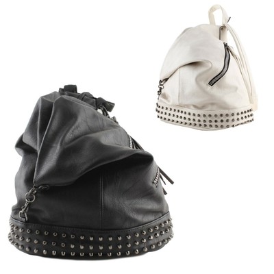 Zaino greyson in pelle martellata con borchie - Stileo.it