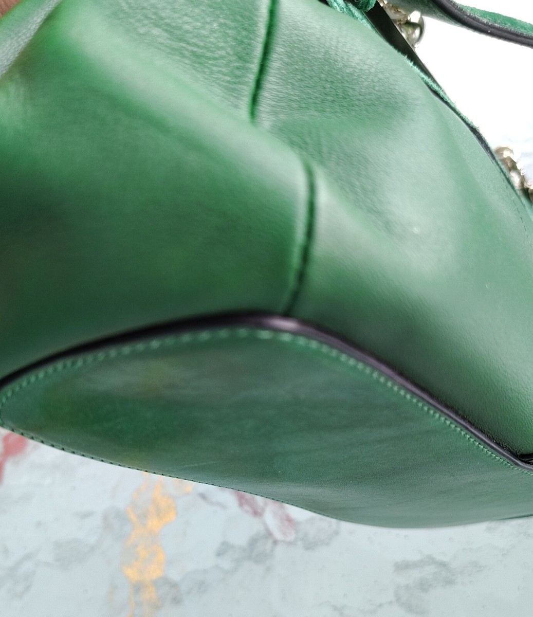 Coach SMALL Vintage 9734 Gallery Y2K Hunter Green Leather & Suede