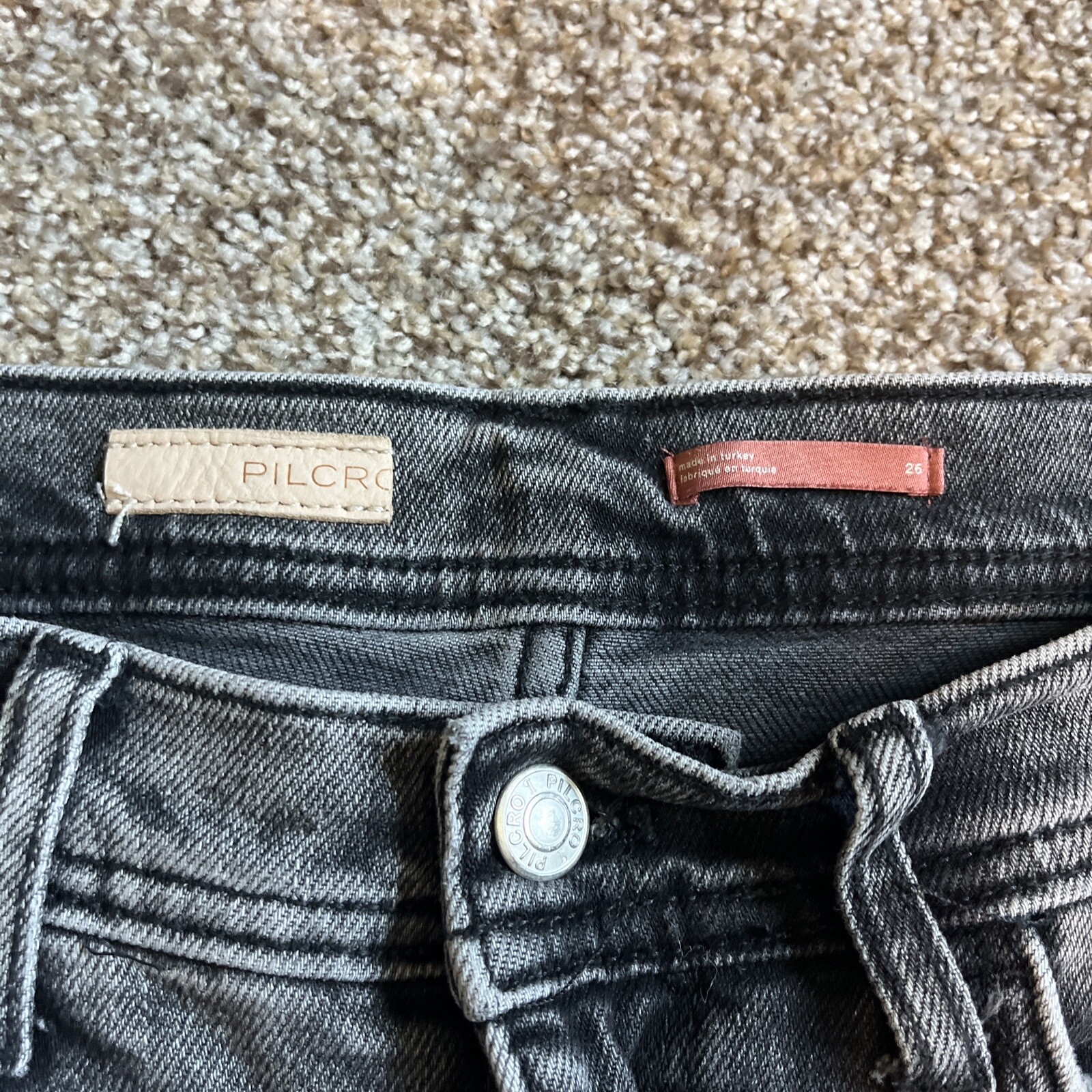 Pilcro and the Letterpress Jeans Womens 26 Black Slim Boyfriend Denim 28x28.5 - View 5